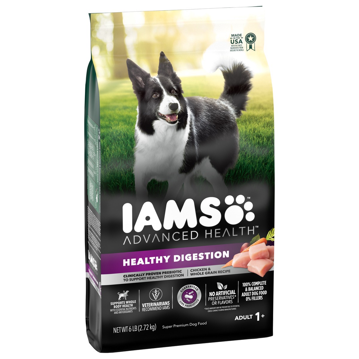 slide 9 of 9, IAMS Advanced Health Adult Healthy Digestion Dry Dog Food With Real Chicken, 6 Lb. Bag, 6 lb