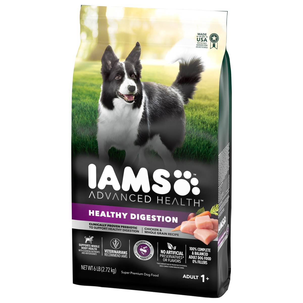 slide 8 of 9, IAMS Advanced Health Adult Healthy Digestion Dry Dog Food With Real Chicken, 6 Lb. Bag, 6 lb