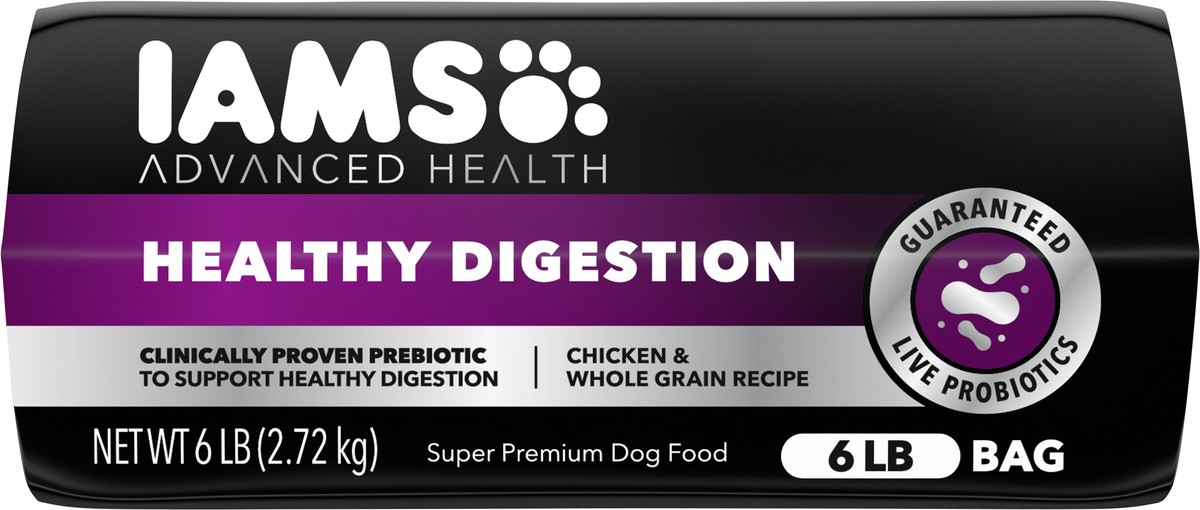 slide 2 of 9, IAMS Advanced Health Adult Healthy Digestion Dry Dog Food With Real Chicken, 6 Lb. Bag, 6 lb