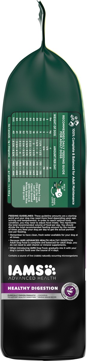 slide 5 of 9, IAMS Advanced Health Adult Healthy Digestion Dry Dog Food With Real Chicken, 6 Lb. Bag, 6 lb