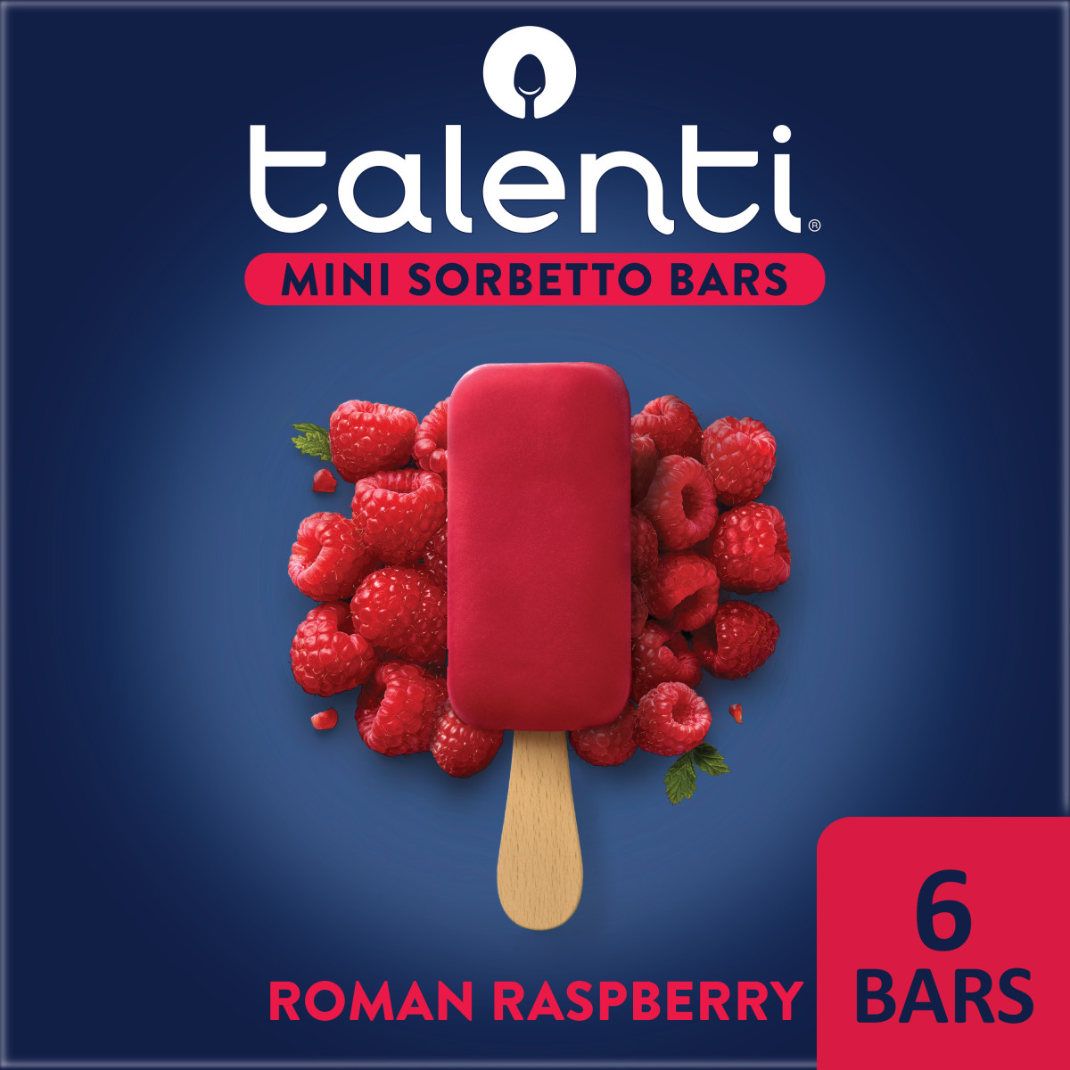 slide 1 of 4, Talenti Mini Sorbetto Fruit Bar Roman Raspberry 11.1 Oz, 6 ct
