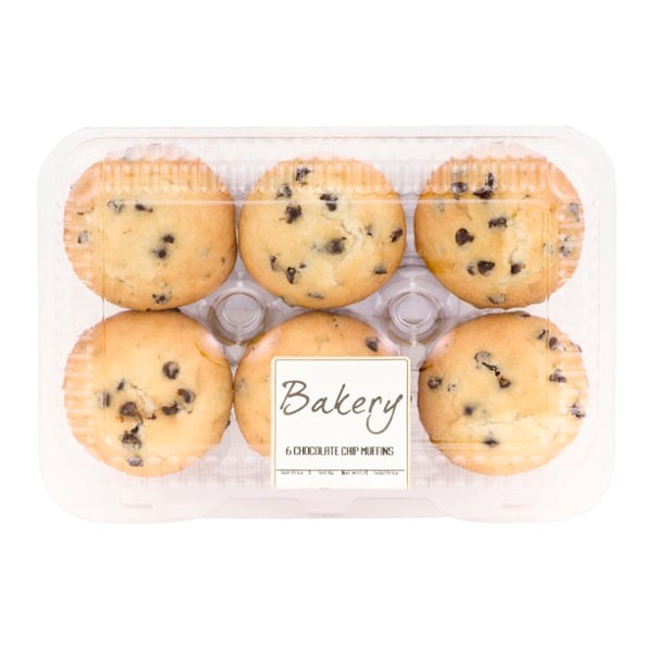 slide 1 of 1, Giant Bakery Chocolate Chip Muffins - 6 ct, 6 ct; 15 oz