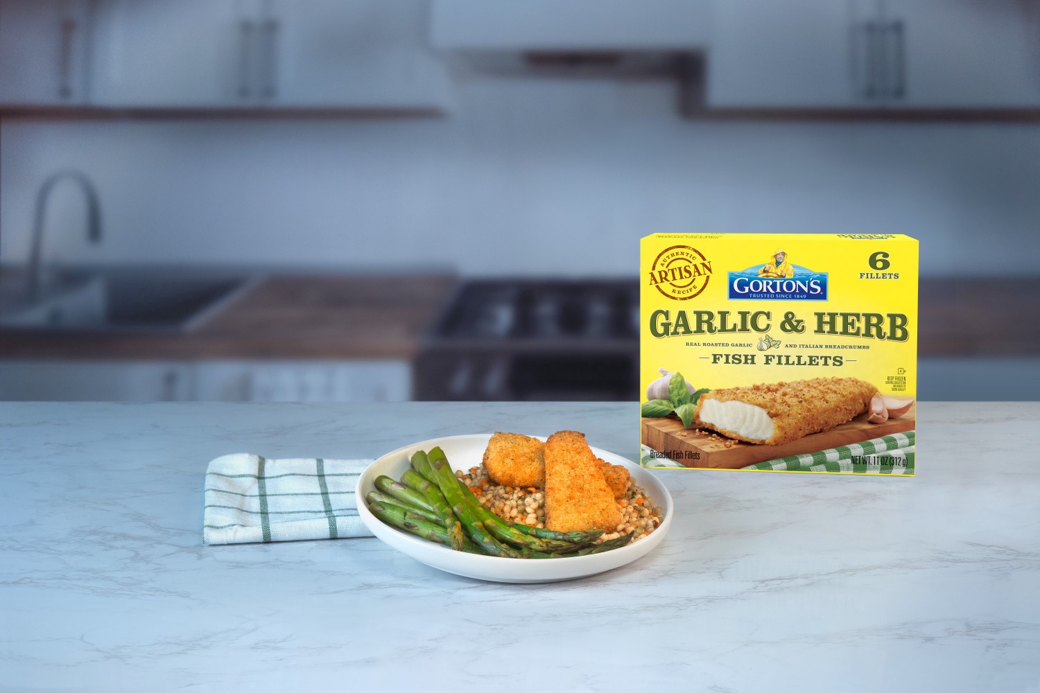 slide 5 of 8, Gorton's Roasted Garlic And Italian Herb Artisan Fish Fillets - 11 Oz, 11 oz