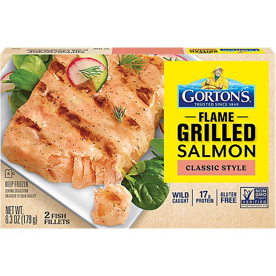 slide 1 of 8, Gortons Fish Fillets Grilled Salmon Classic Grilled 2 Count - 6.3 Oz, 6.3 oz