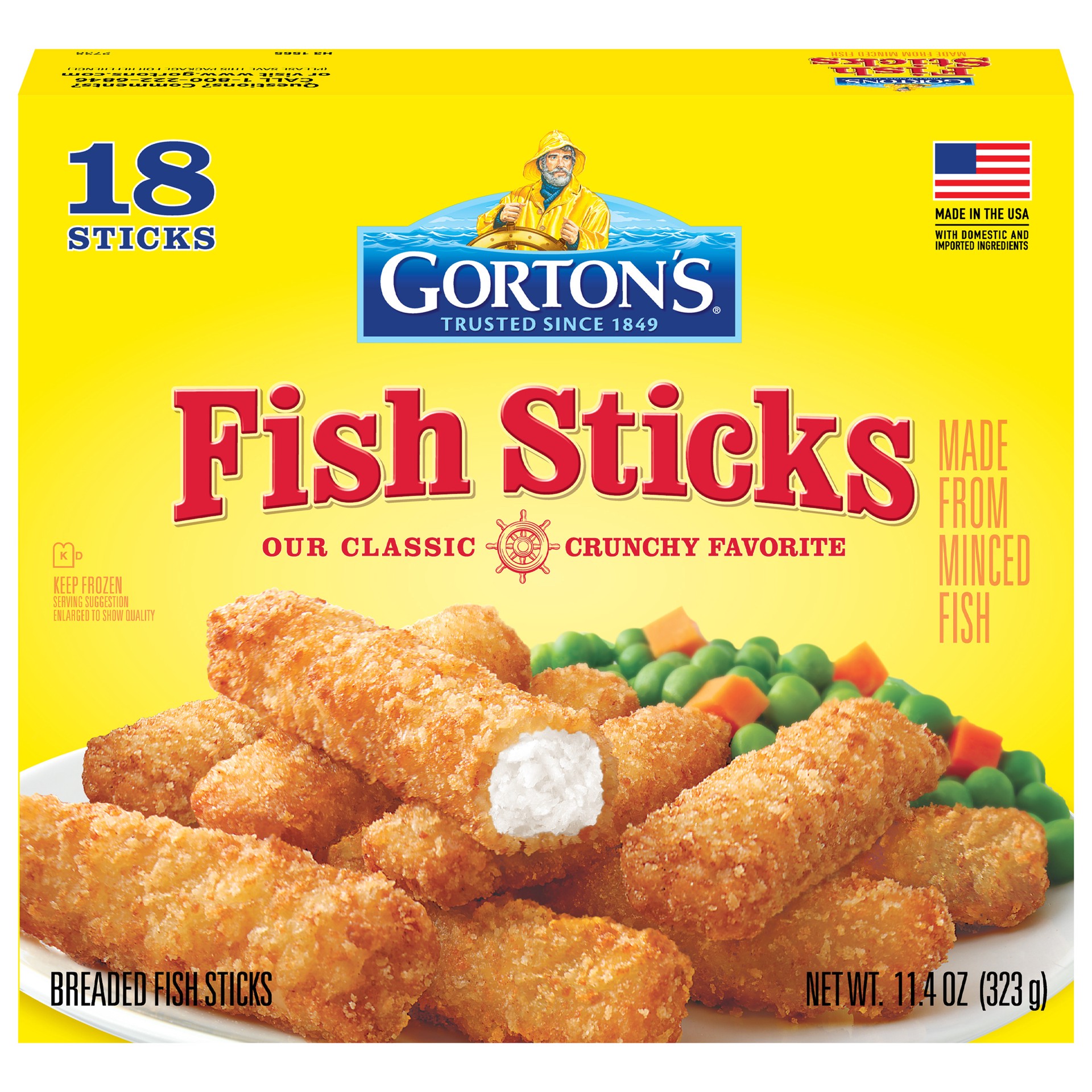 slide 7 of 8, Gorton's Crunchy Breaded Fish Sticks - 11.4 Oz, 11.4 oz