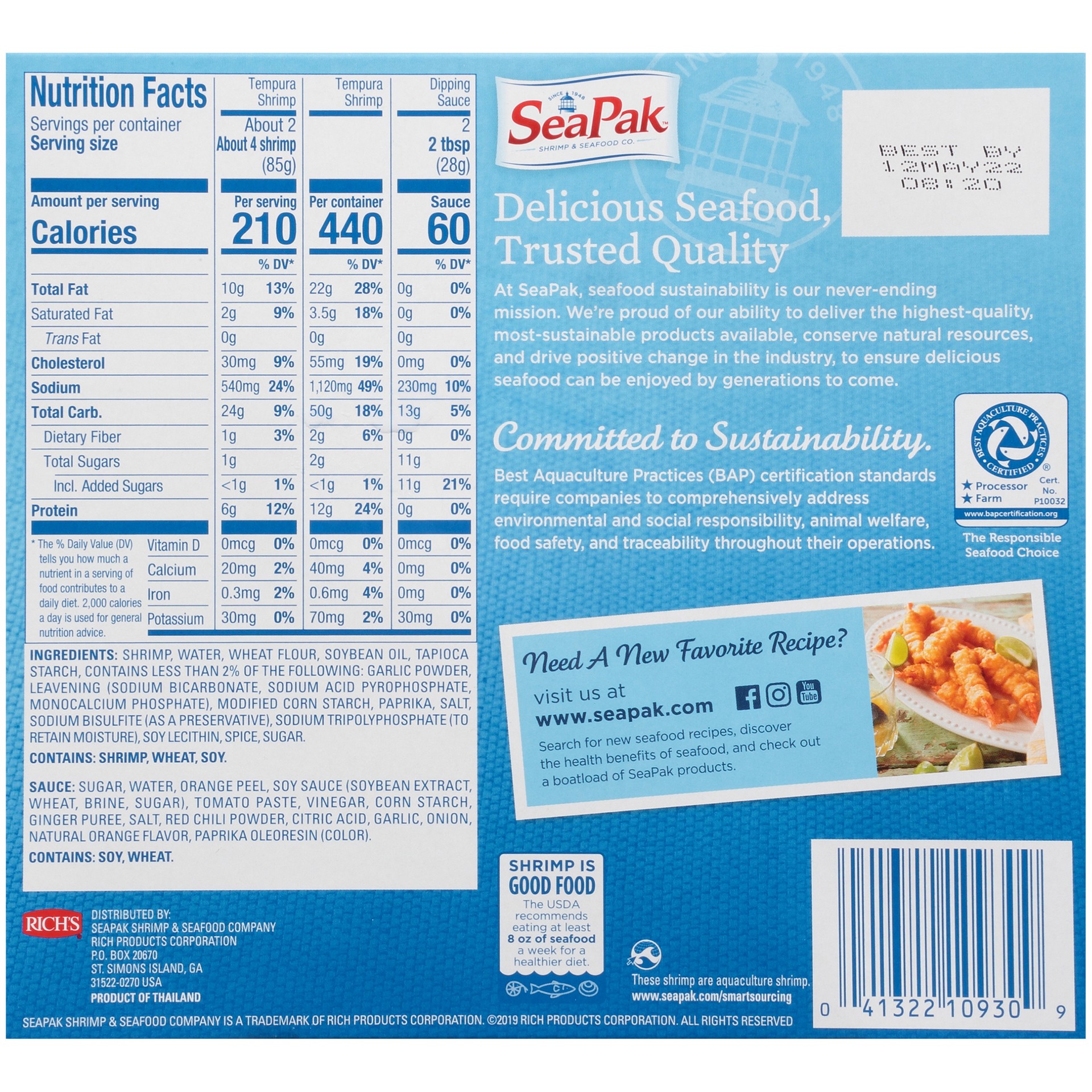 slide 10 of 13, Seapak Shrimp & Seafood Co. Shrimp Tempura - 8.2 Oz, 8.2 oz