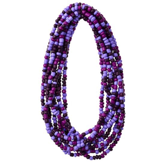 slide 1 of 3, Purple Mix Glass Seed Beads, 6/0 By Bead Landing, 6/0