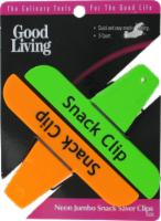 slide 1 of 1, Good Living Neon Jumbo Snack Clips, 2 ct