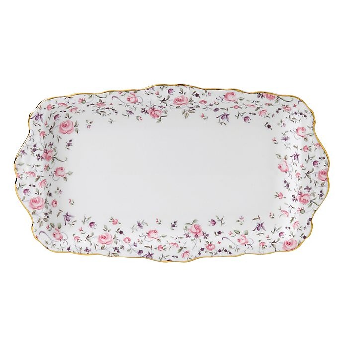 slide 1 of 1, Royal Albert Rose Confetti Vintage Sandwich Tray, 1 ct