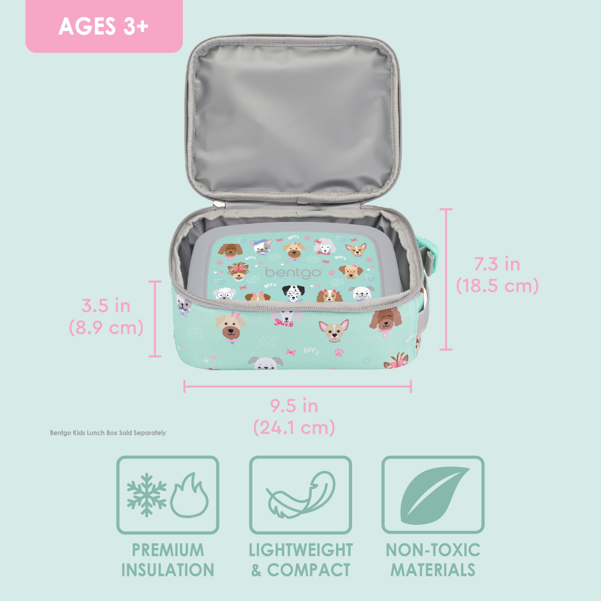 slide 3 of 4, Bentgo Kids Insulated Lunch Tote Puppy Love, 1 ct