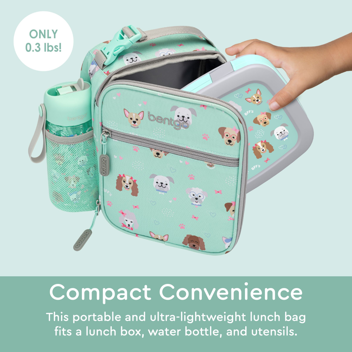 slide 1 of 4, Bentgo Kids Insulated Lunch Tote Puppy Love, 1 ct