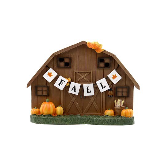 slide 1 of 3, Mini Fall Banner Barn Decoration By Ashland, 4.9 in x 6.7 in x 2.13 in