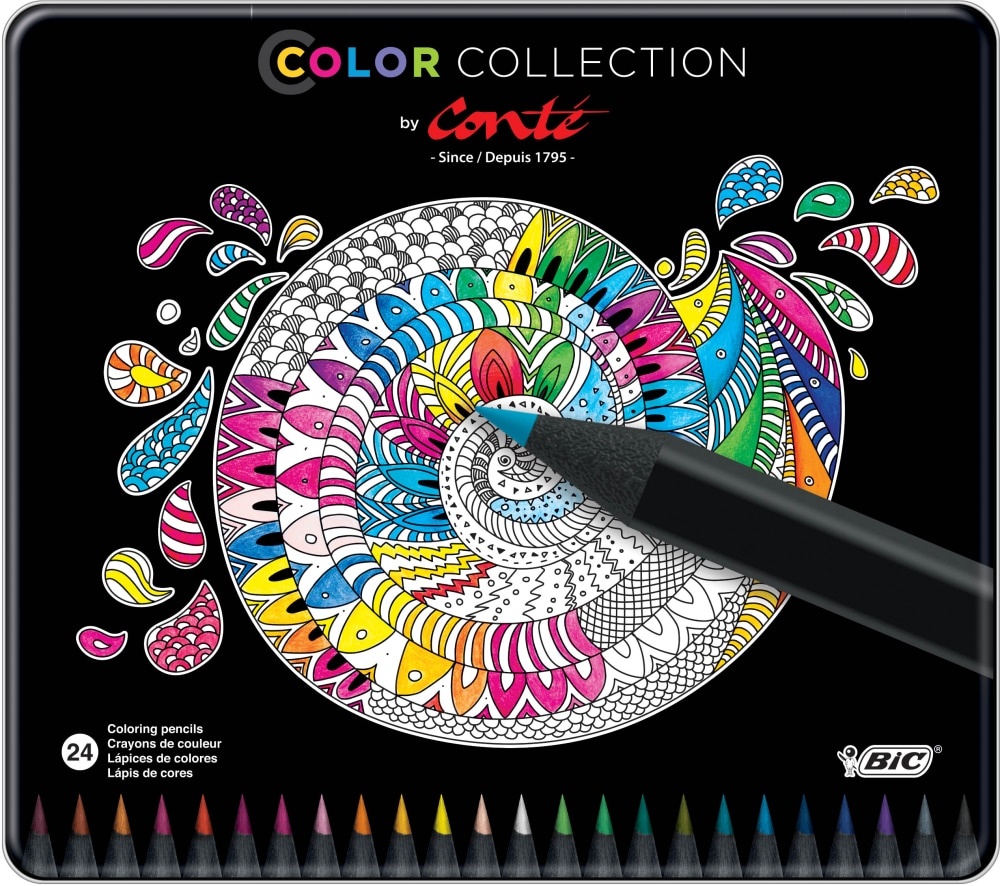 slide 1 of 1, BIC Color Collection By Conte Coloring Pencils, 24 ct