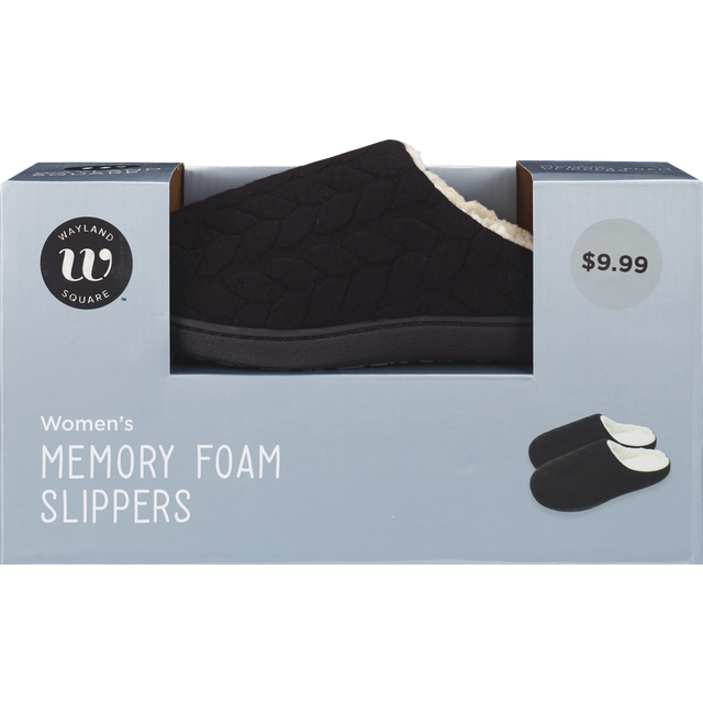 slide 1 of 1, WAYLAND SQUARE Memory Foam Womens Slippers, 1 ct