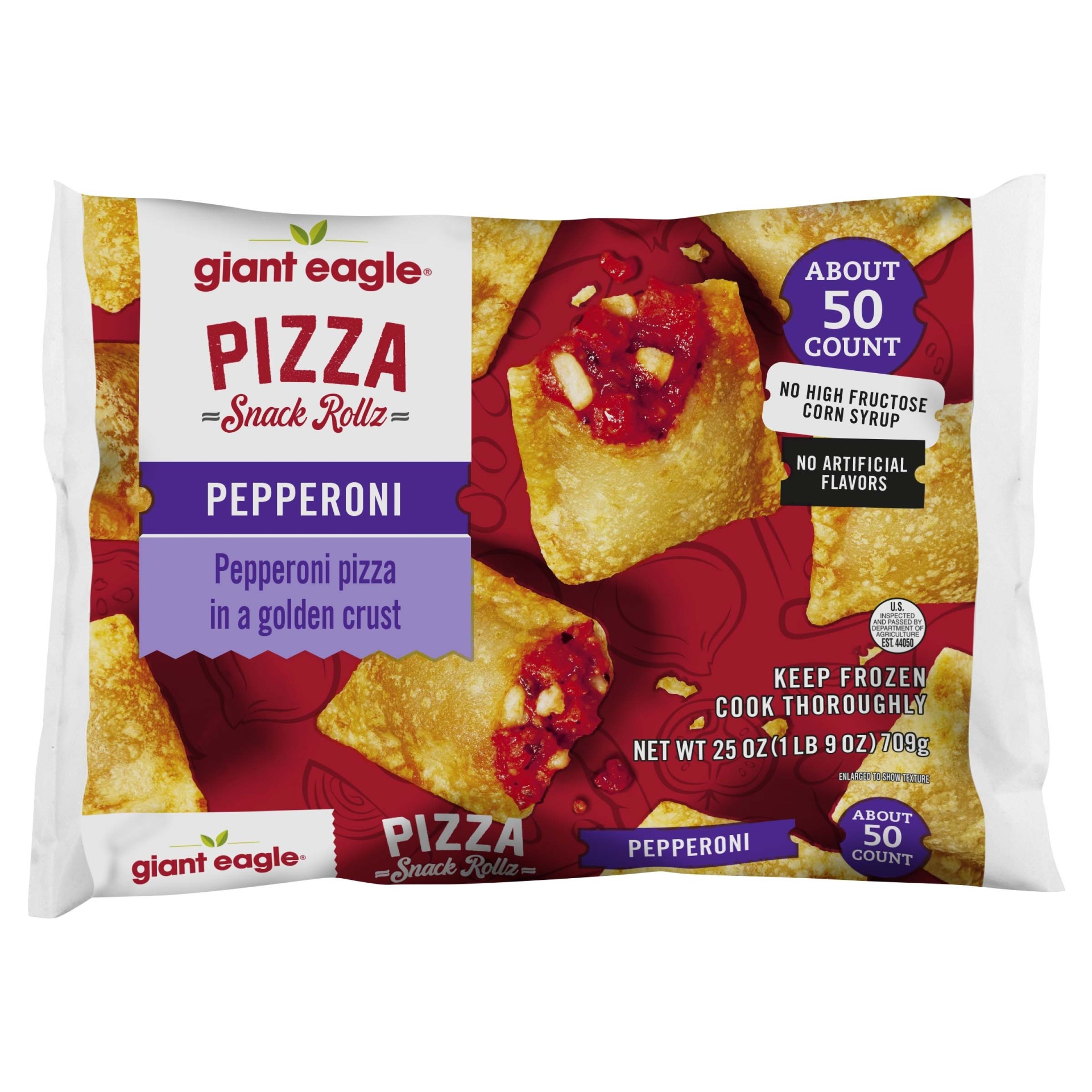 slide 1 of 1, Giant Eagle Snack Rollz, Pizza, Pepperoni, 25 oz
