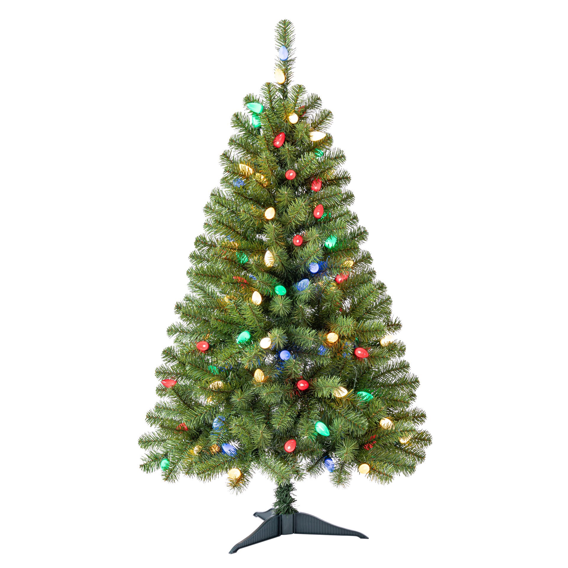 slide 9 of 9, 4ft. Pre-Lit Lakewood Spruce Artifical Christmas Tree, C7 Multicolor Led Lights By Ashland, 4 ft