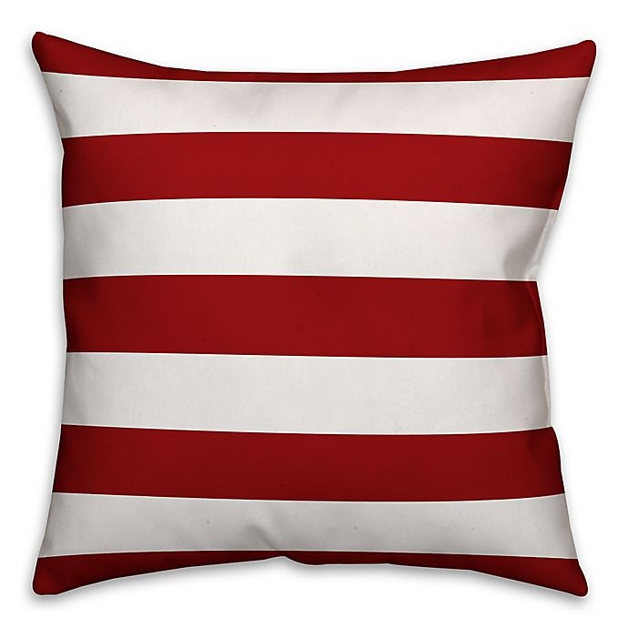 slide 1 of 1, Designs Direct Red and White Stripes Square Throw Pillow, 18 in