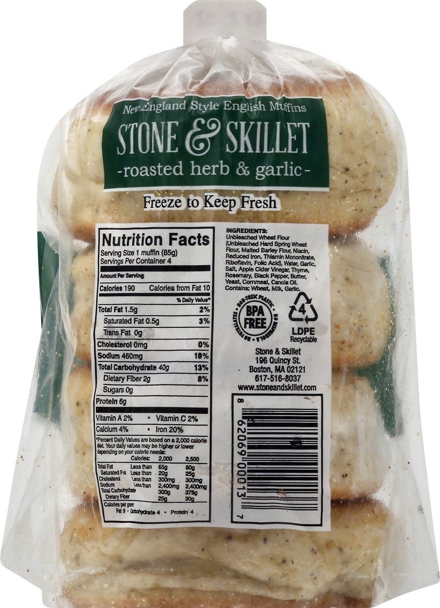 slide 2 of 12, Stone & Skillet Roasted Herb & Garlic English Muffins 12 oz, 12 oz