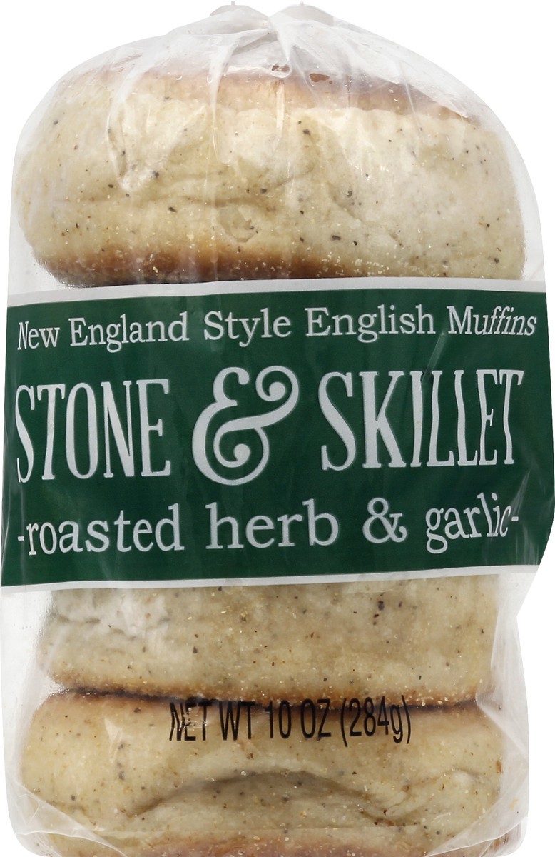 slide 6 of 12, Stone & Skillet Roasted Herb & Garlic English Muffins 12 oz, 12 oz