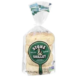 Stone & Skillet Roasted Herb & Garlic English Muffins 12 oz