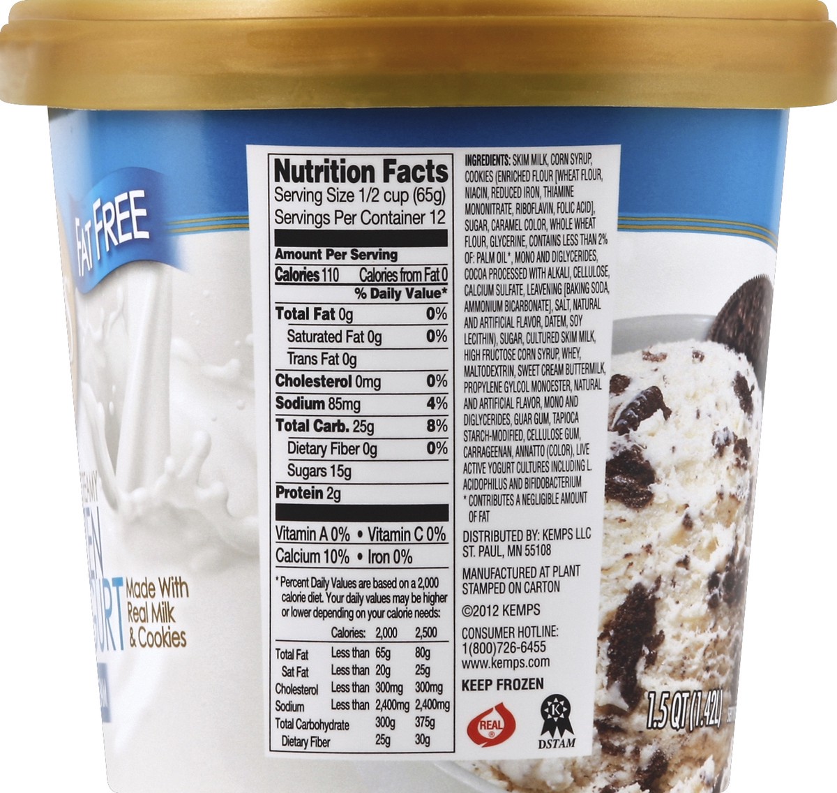 slide 3 of 4, Kemps Frozen Yogurt 1.5 qt, 1.5 qt