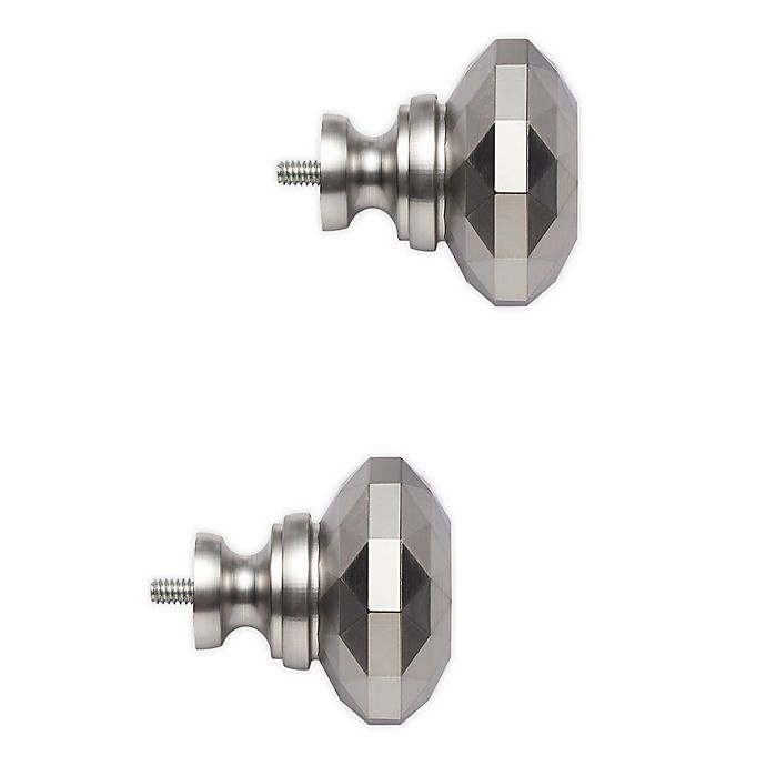 slide 1 of 1, Cambria Soleil Classic Complete Finials - Brushed Nickel, 2 ct