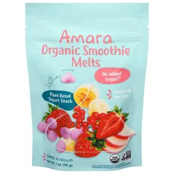 Amara Organic Smoothie Melts Plant-Based Mixed Red Berries Yogurt Snack - 1 oz
