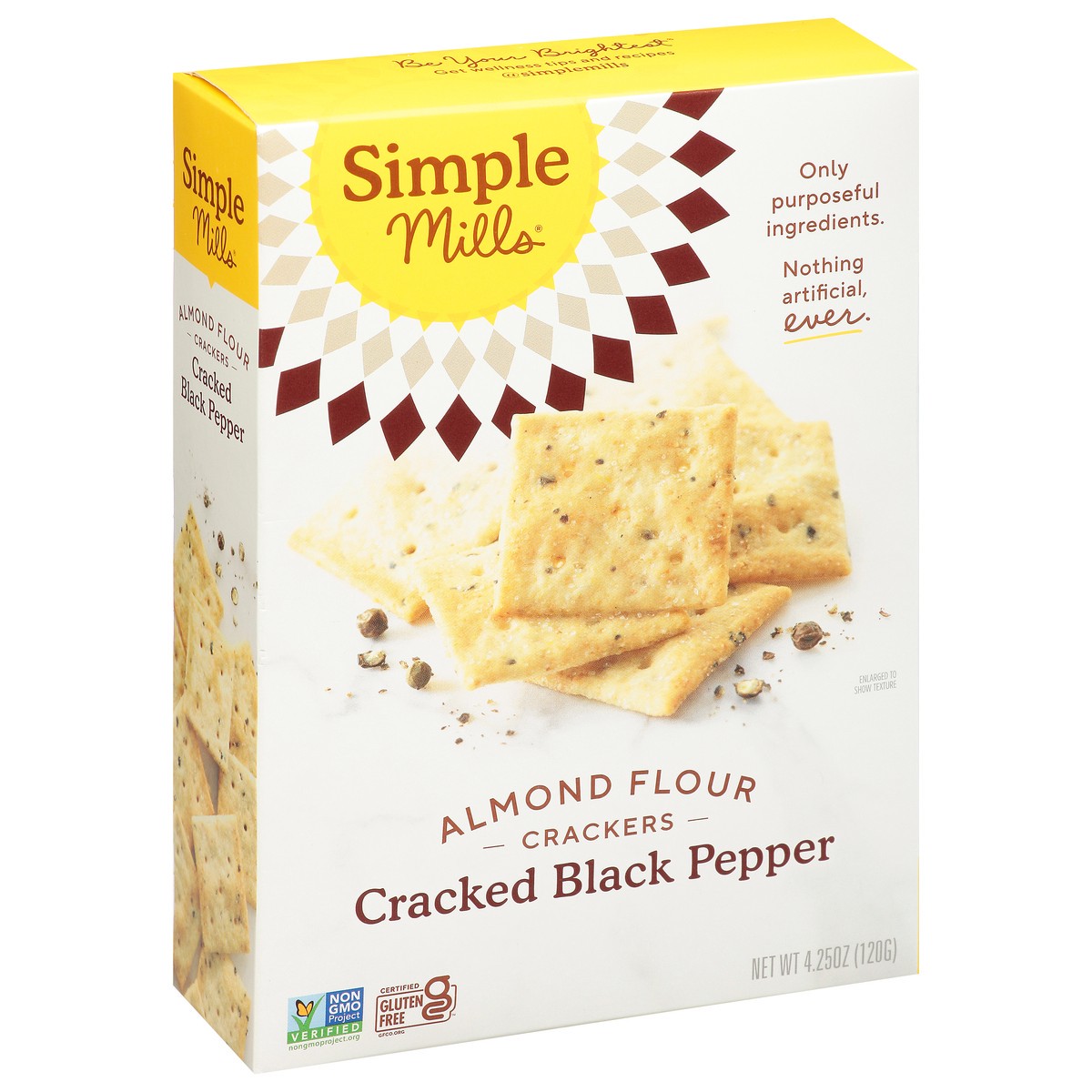 slide 2 of 14, Simple Mills Cracked Black Pepper Almond Flour Crackers, 4.25 oz