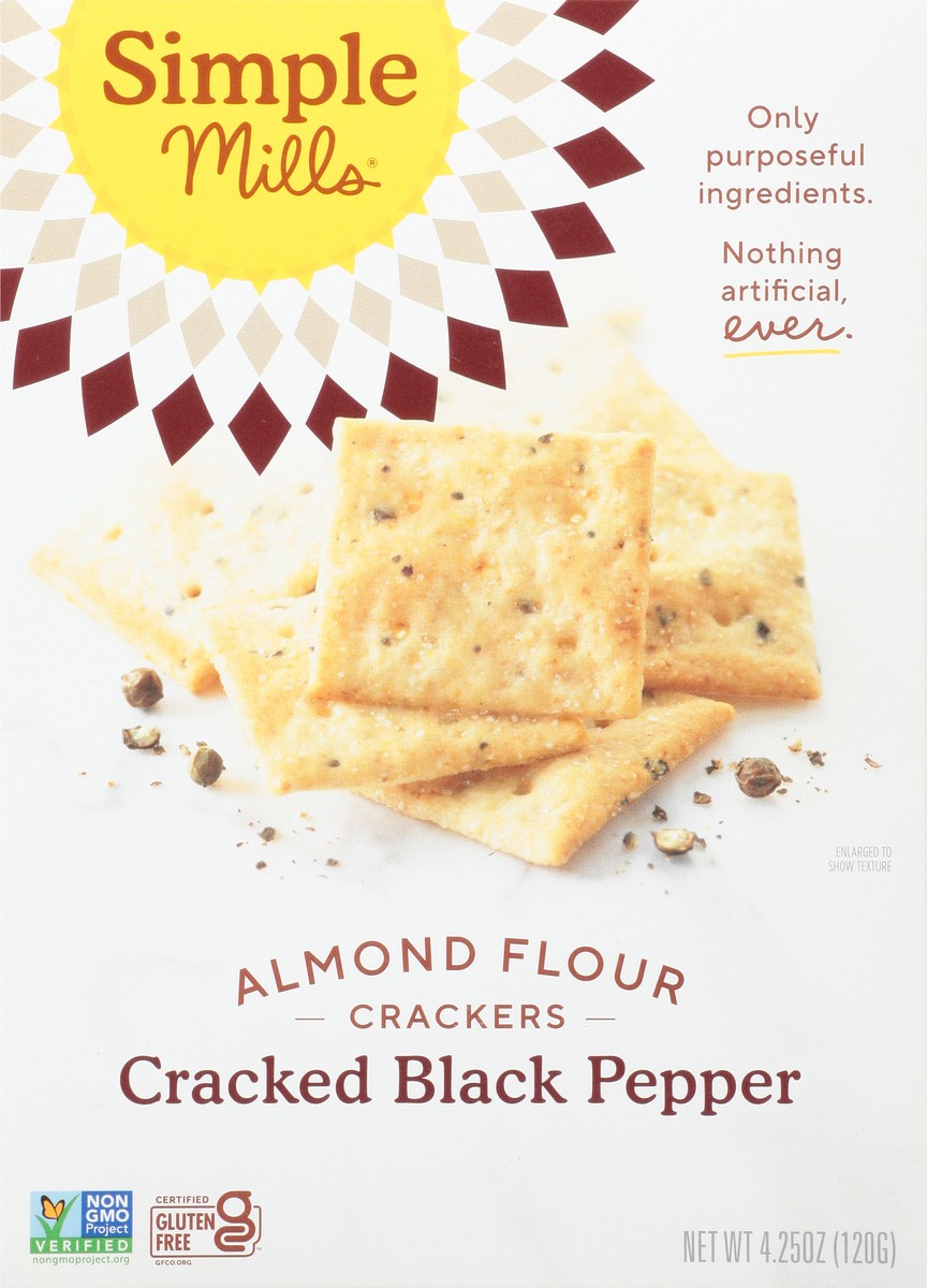 slide 12 of 14, Simple Mills Cracked Black Pepper Almond Flour Crackers, 4.25 oz