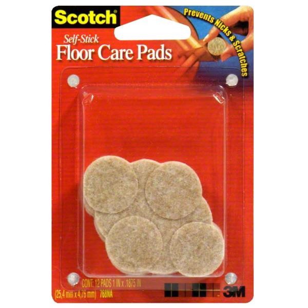 slide 1 of 1, Scotch Felt Pads Beige Round, 12 ct