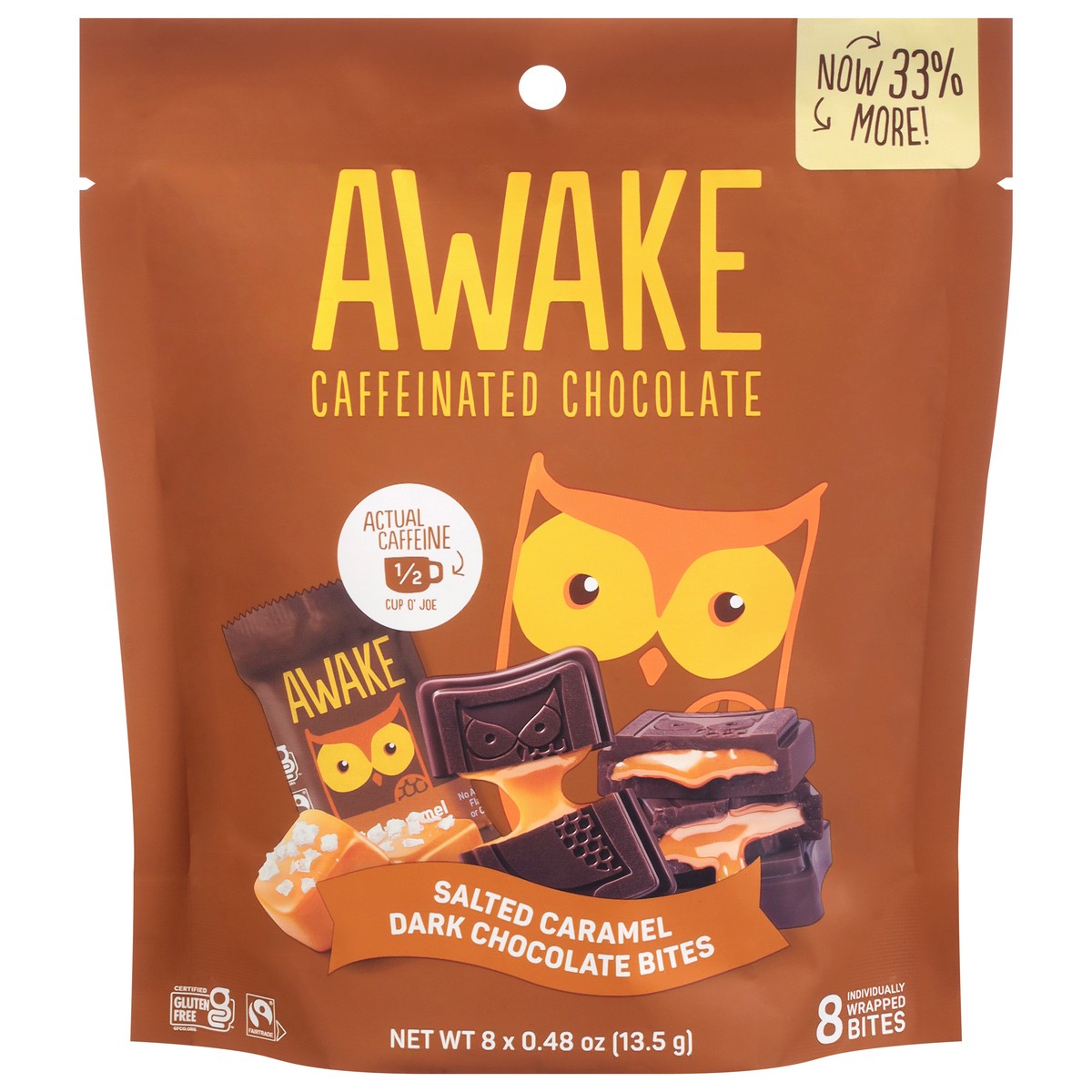 Awake Salted Caramel Dark Chocolate Bites, 8 pc 0.48 oz | shipt