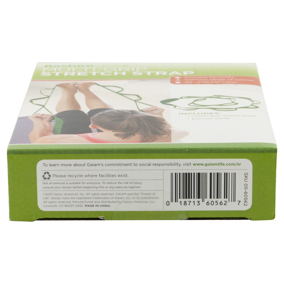 slide 2 of 5, Gaiam Restore Multi-Grip Stretch Strap 1 ea, 1 ct