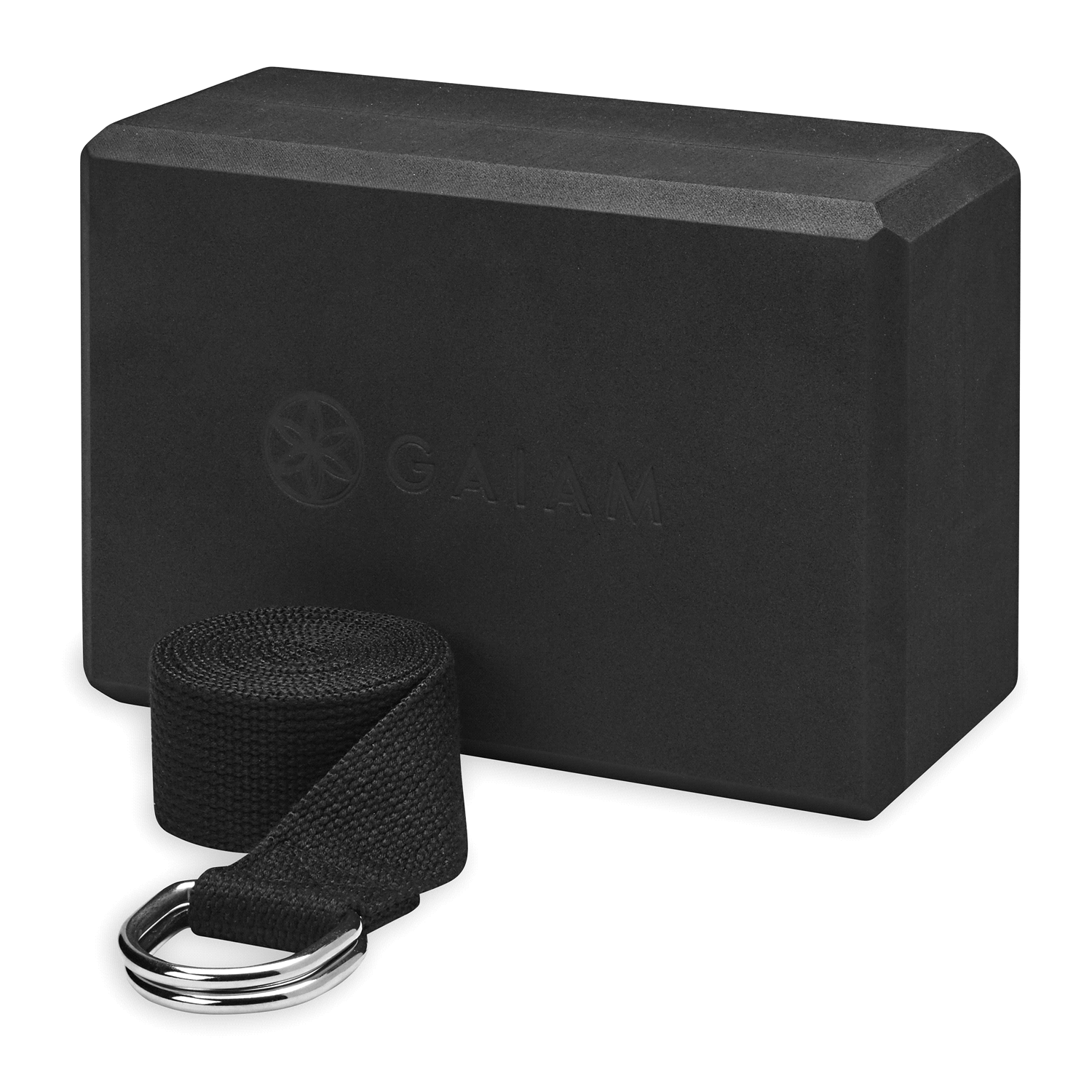 slide 1 of 1, Gaiam Block Strap Combo- Black, 1 ct