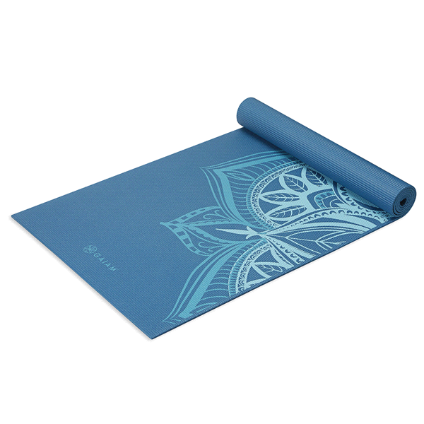 slide 8 of 9, Gaiam Indigo Printed Yoga Mat (6mm), 1 ct