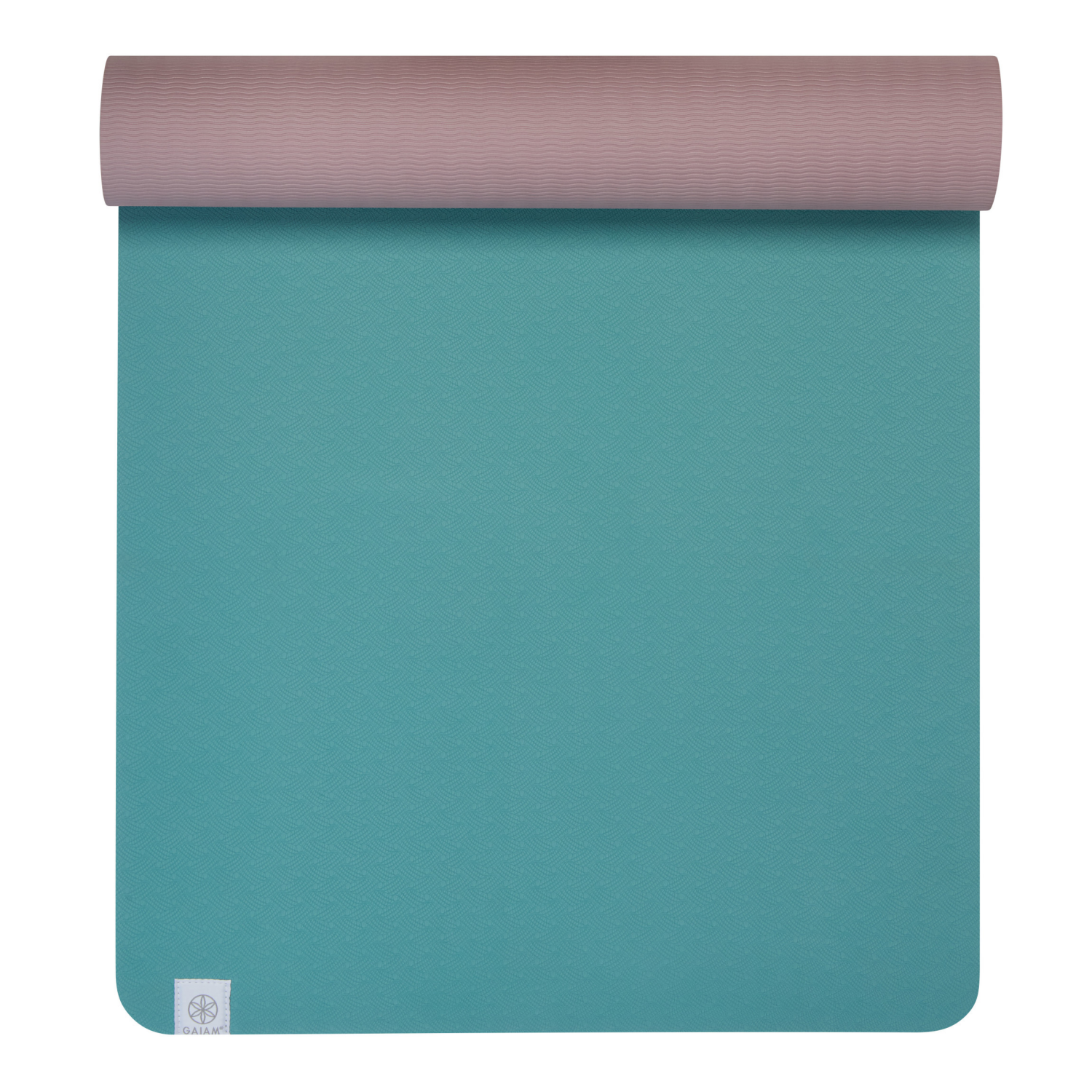 slide 1 of 1, Gaiam 6mm Dual Sided Teal TPE Yoga Mat, 1 ct