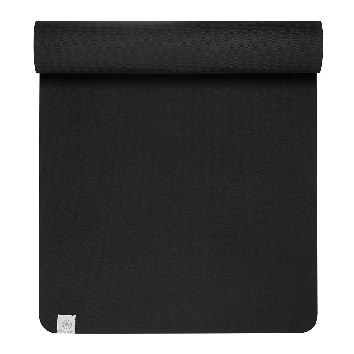 slide 2 of 3, Gaiam 6mm Black TPE Yoga Mat, 6 mm