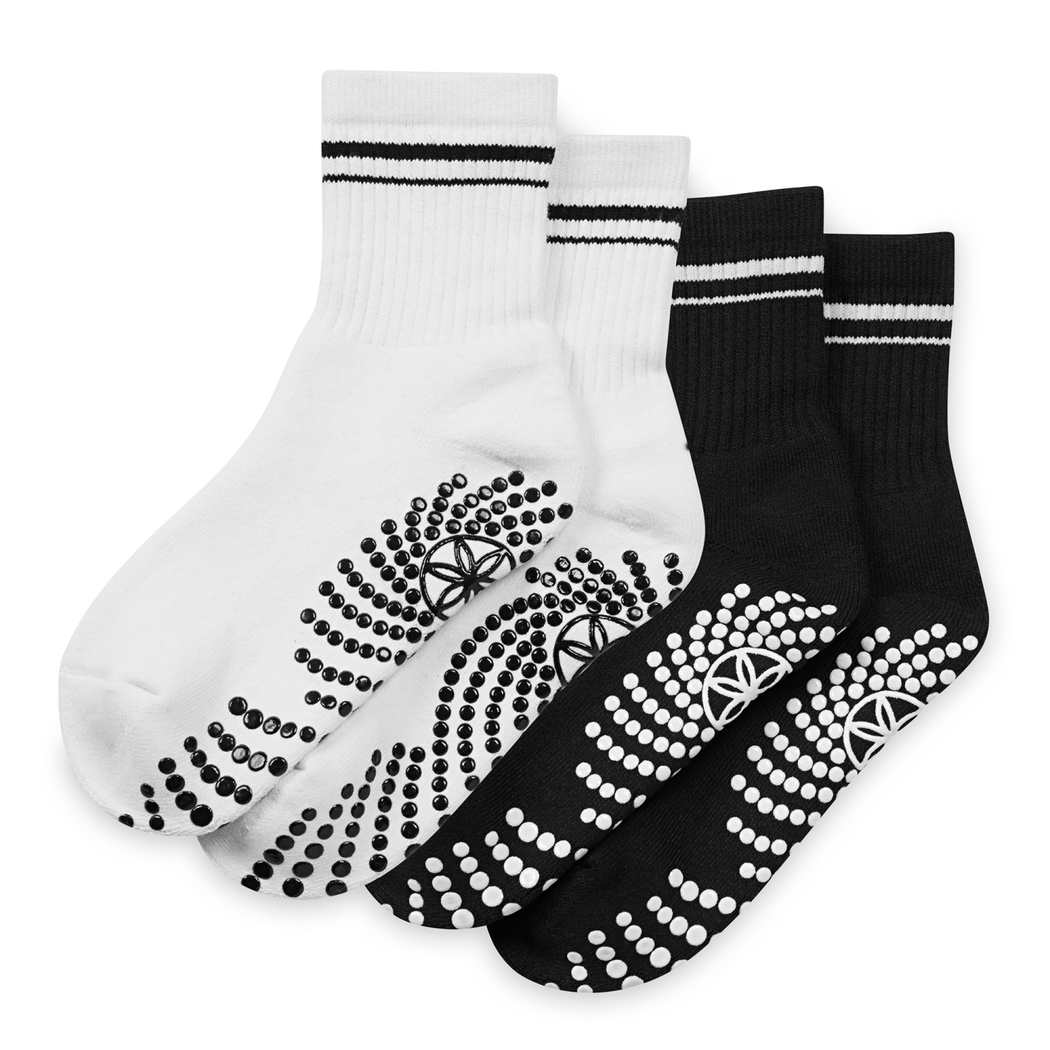 slide 1 of 1, Gaiam Grippy Crew Socks 2pk, 2 ct