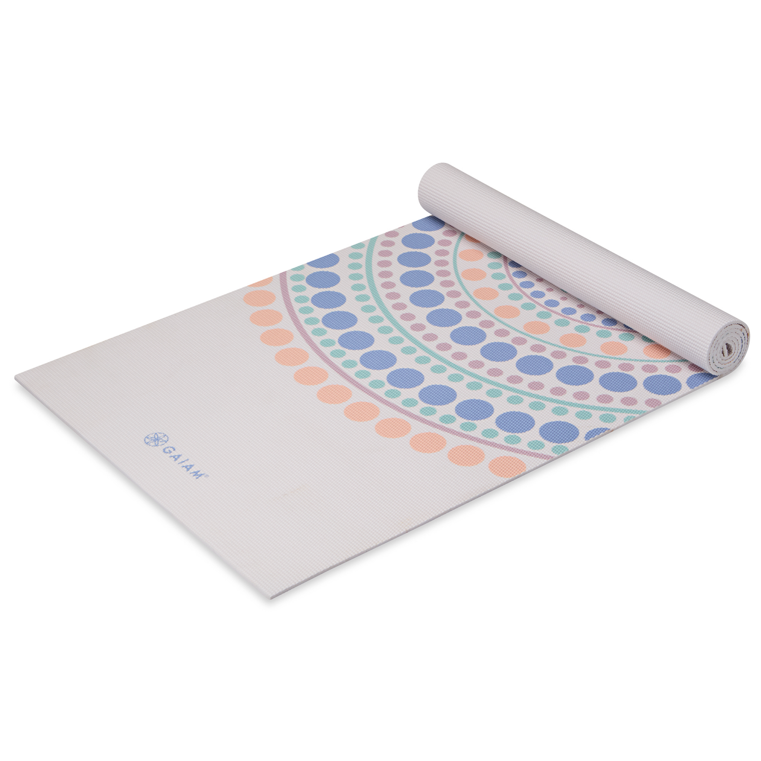 slide 1 of 3, Gaiam 6mm Rainbow Trance Yoga Mat, 6 mm