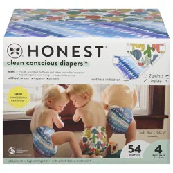Honest Clean Conscious Size 4 Diapers (22-37 lbs (10-17 kg)) 54 Each