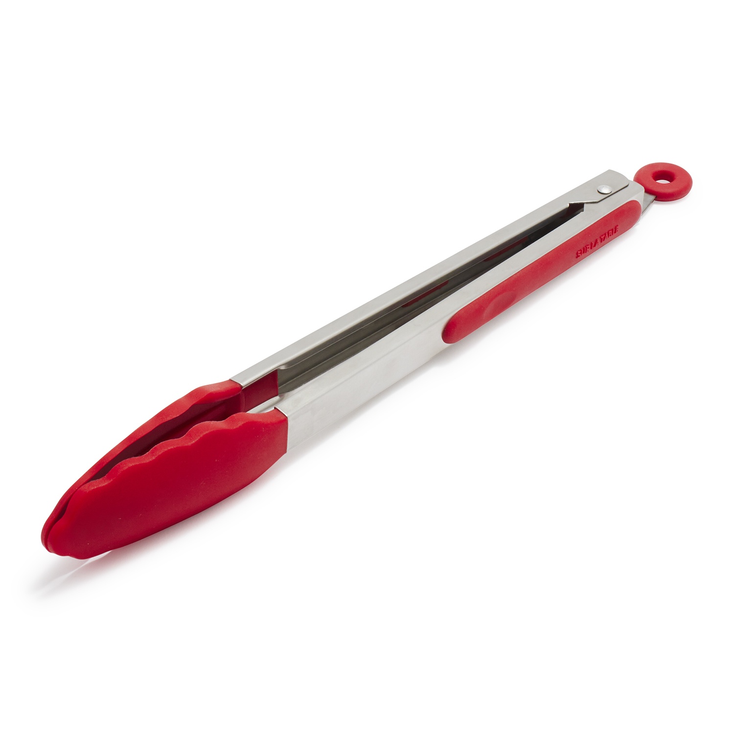 slide 1 of 1, Sur La Table Silicone-Tipped Tongs, Red, 12 in