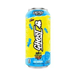 Ghost Zero Sugar Energy Drink, Sour Patch Kids Blue Raspberry, 16 fl oz can
