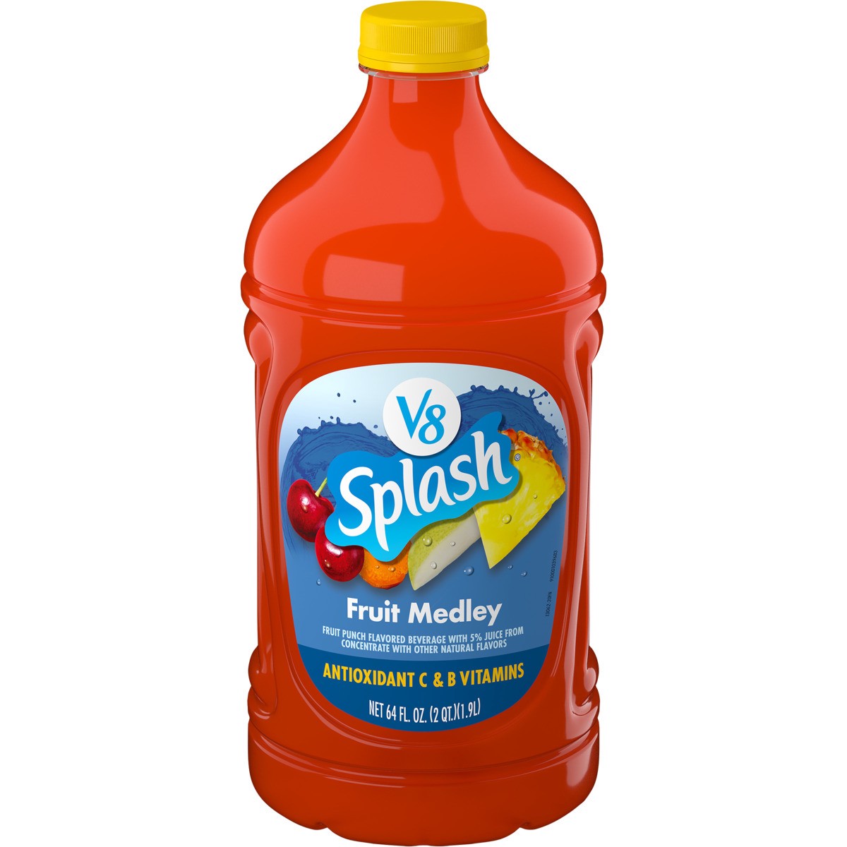 slide 1 of 5, V8 Splash Fruit Medley Flavored Beverage, 64 fl oz Bottle, 64.000 fl oz