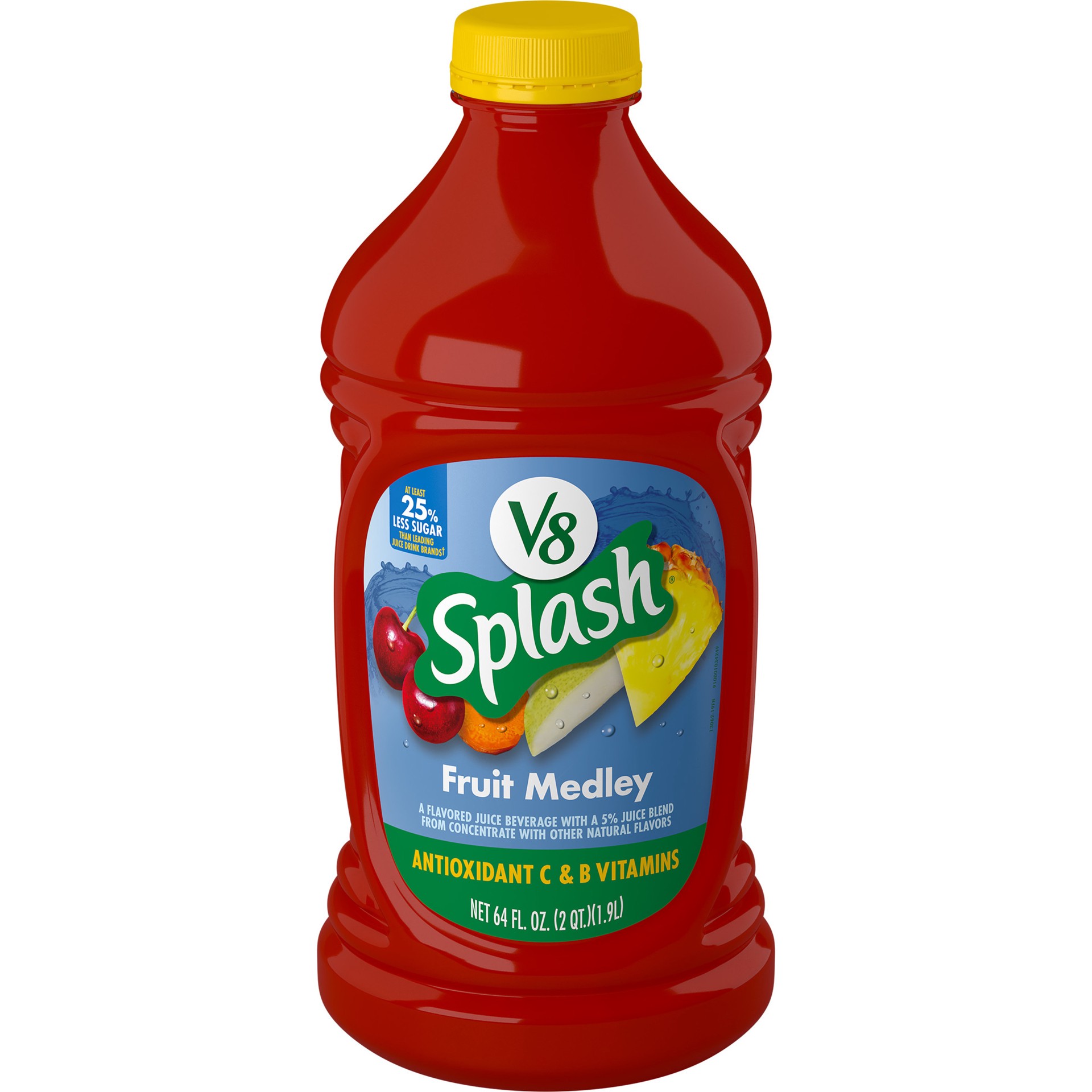slide 1 of 5, V8 Splash Fruit Medley Flavored Juice Beverage, 64 fl oz Bottle, 64 oz