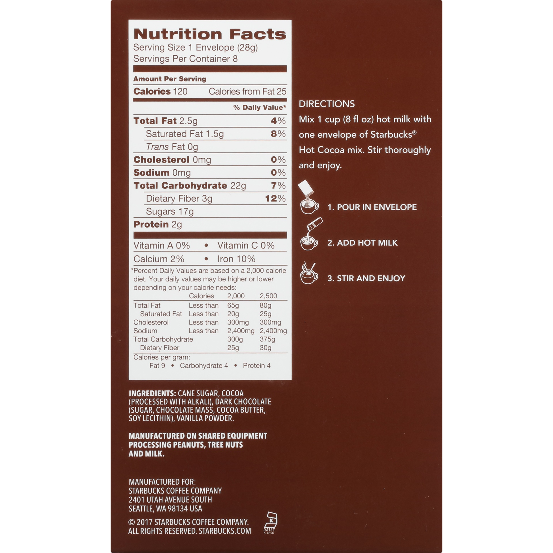 slide 2 of 8, Starbucks Double Chocolate Hot Cocoa Mix, 8 ct