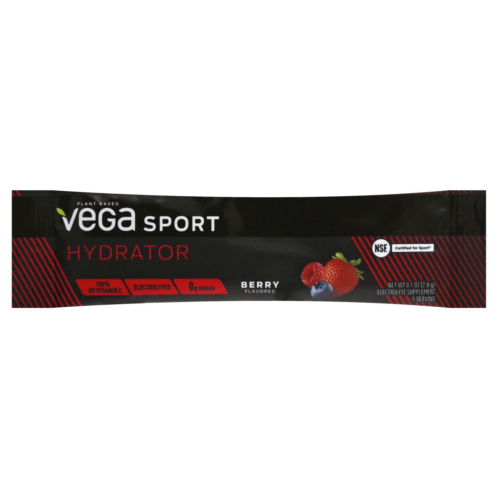 slide 1 of 1, Vega Sport Berry Flavored Hydrator Powder Single Packet, 0.1 oz
