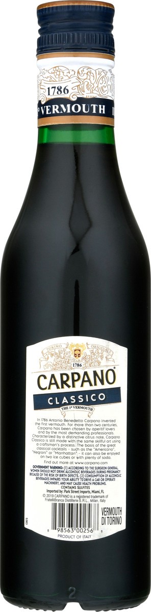 slide 2 of 9, Carpano Classico Vermouth, 375 ml
