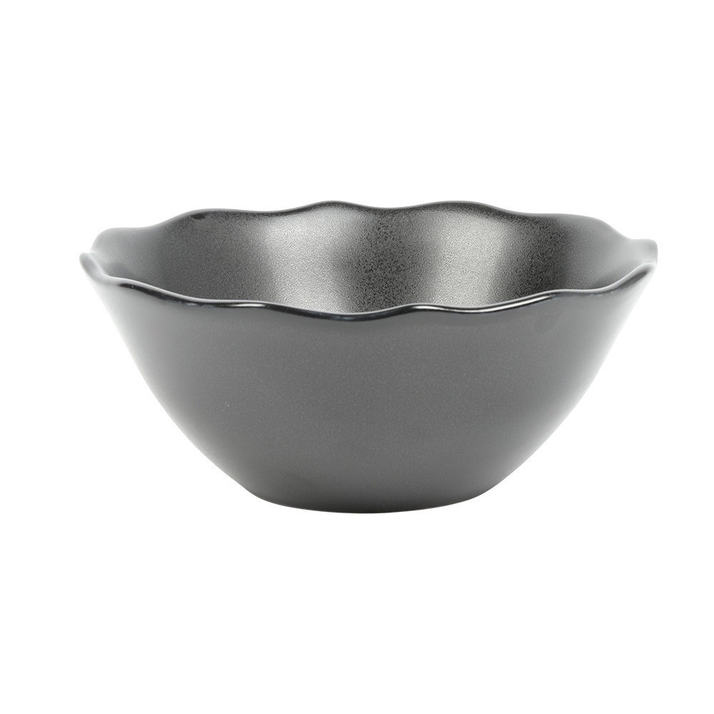 slide 1 of 1, Sur La Table Scalloped Cereal Bowl - Black, 6.3 in