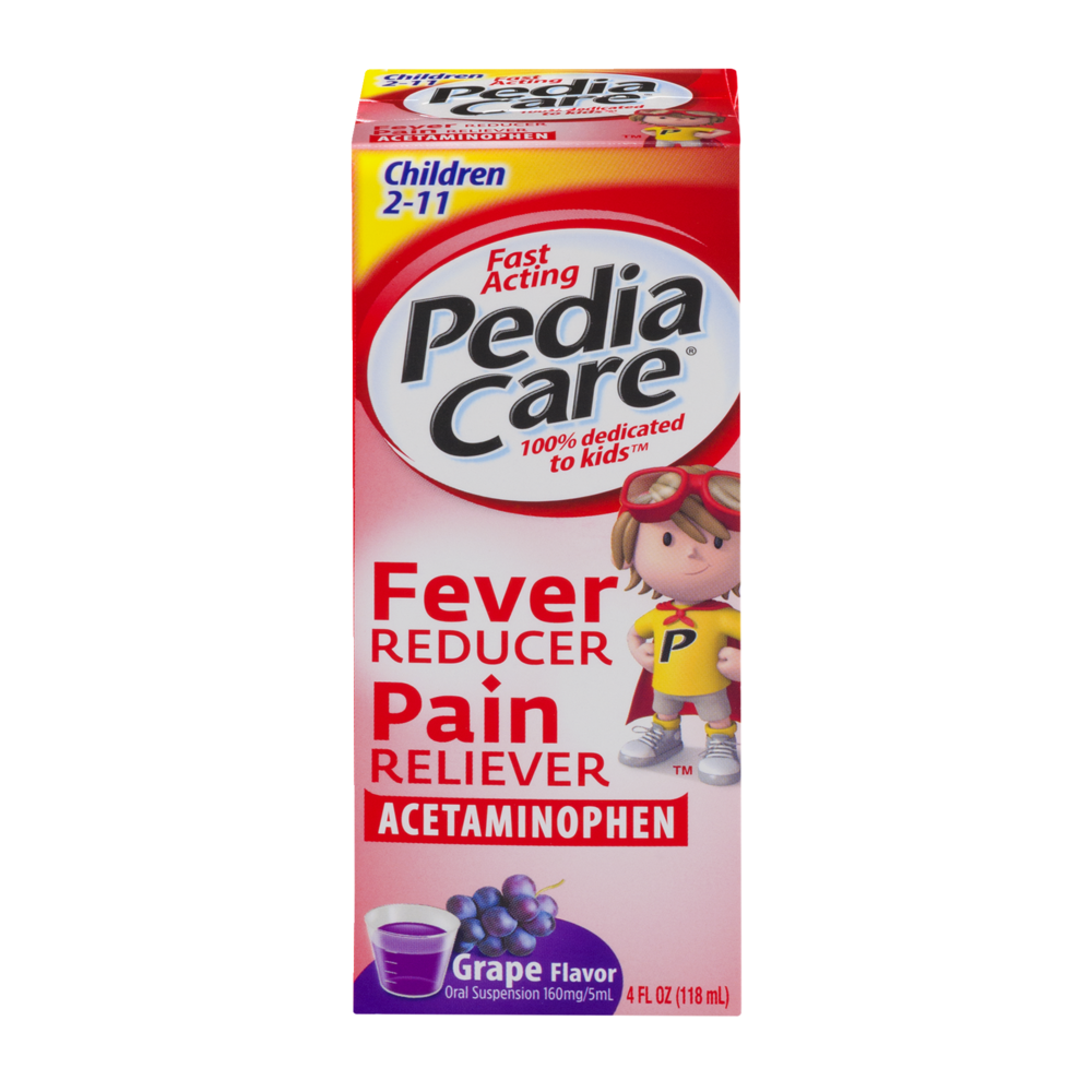 slide 1 of 1, PediaCare Children's Fever Reducer/Pain Reliever Luden's Grape Taste, 4 oz