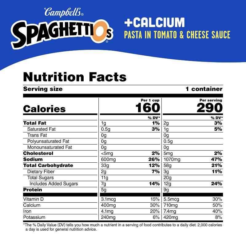 slide 4 of 11, SpaghettiOs Canned Pasta Plus Calcium - 15.8oz, 15.8 oz