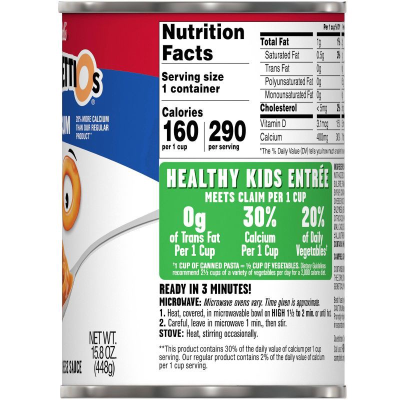 slide 7 of 11, SpaghettiOs Canned Pasta Plus Calcium - 15.8oz, 15.8 oz